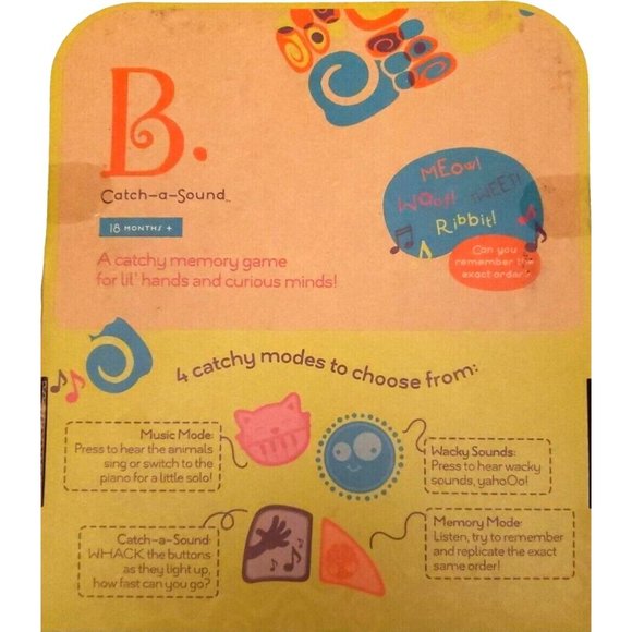 B. Toys Musical Memory Game Pad Catch-A-Sound Learning Toy Interactive - Picture 6 of 10